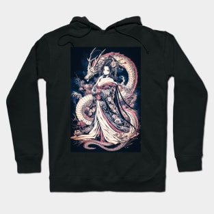 Geisha and Dragon 7820 Hoodie